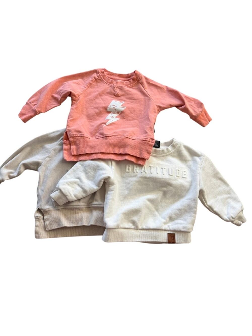 Little Bipsy Lot of 3 Baby Girl Sweatshirts Size 6-12 Months